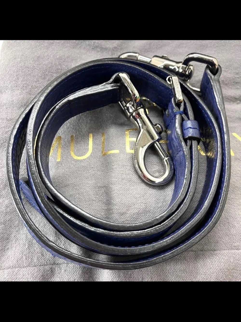 Mulberry Deep Blue Textured Leather Satchel with Top Handle
